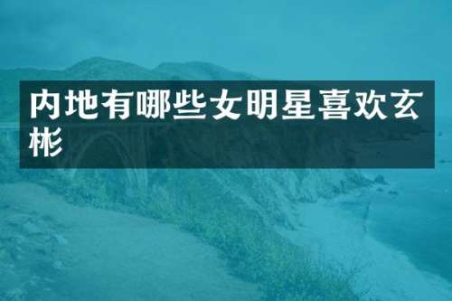 内地有哪些女明星喜欢玄彬