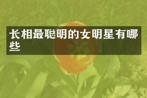长相最聪明的女明星有哪些