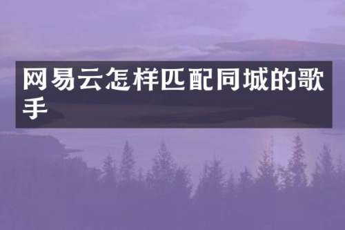 网易云怎样匹配同城的歌手