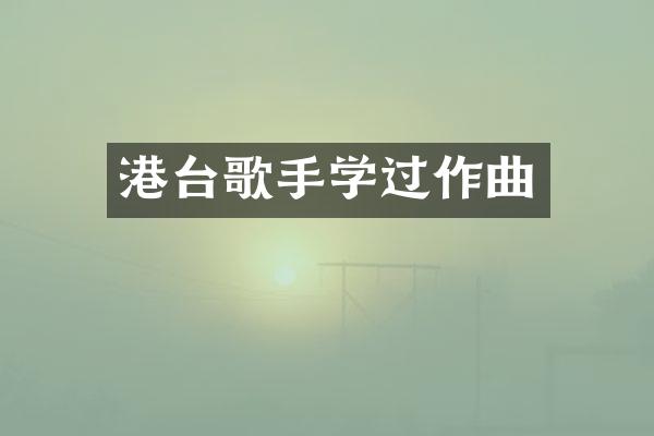 港台歌手学过作曲