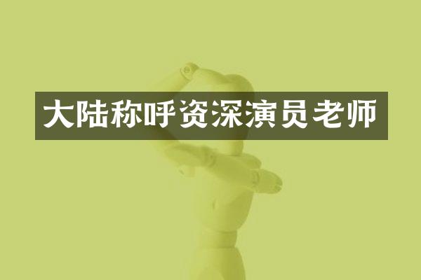 大陆称呼资深演员老师