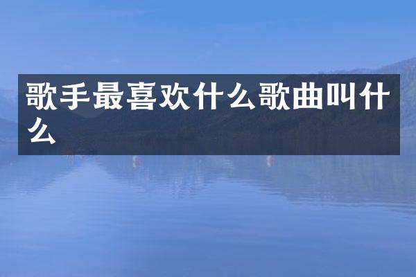 歌手最喜欢什么歌曲叫什么
