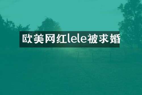 欧美网红lele被求婚