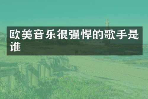 欧美音乐很强悍的歌手是谁