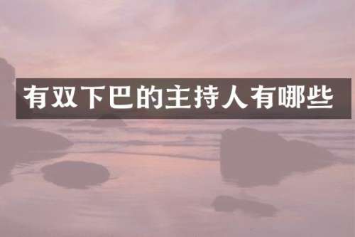 有双下巴的主持人有哪些