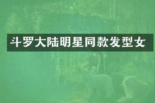 斗罗大陆明星同款发型女