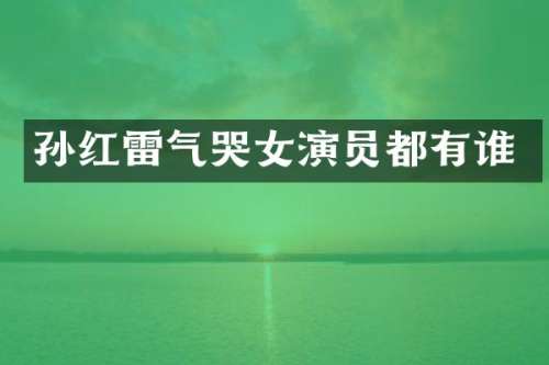 孙红雷气哭女演员都有谁