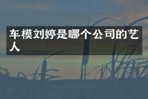 车模刘婷是哪个公司的艺人
