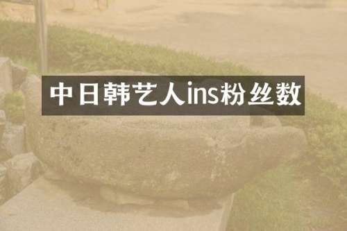 中日韩艺人ins粉丝数