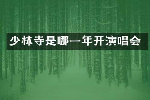 少林寺是哪一年开演唱会