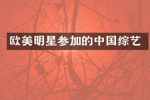 欧美明星参加的中国综艺