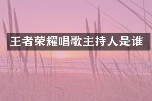 王者荣耀唱歌主持人是谁