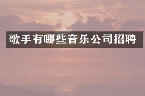 歌手有哪些音乐公司招聘
