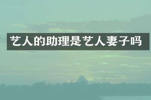 艺人的助理是艺子吗