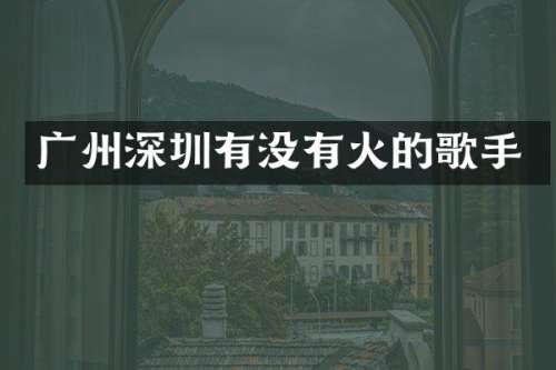 广州深圳有没有火的歌手