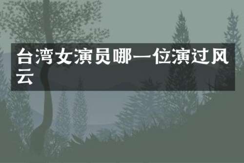 台湾女演员哪一位演过风云