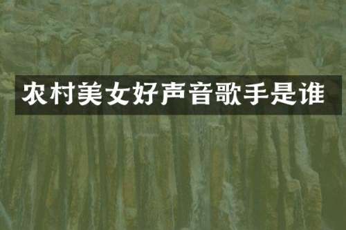 农村好声音歌手是谁