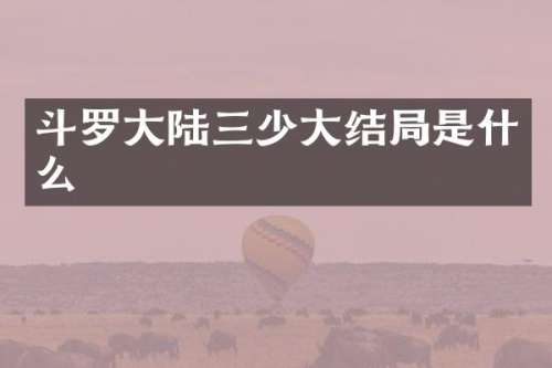 斗罗大陆三少大结局是什么