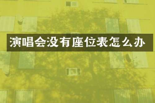 演唱会没有座位表怎么办