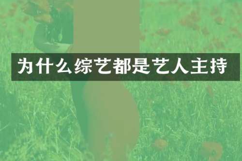 为什么综艺都是艺人主持