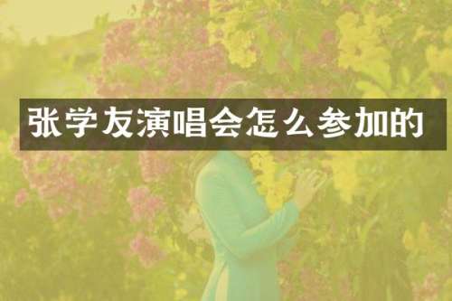 张学友演唱会怎么参加的