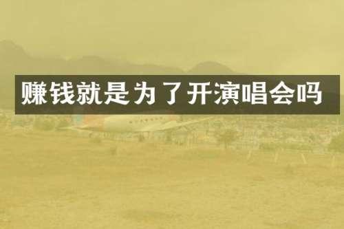 赚钱就是为了开演唱会吗