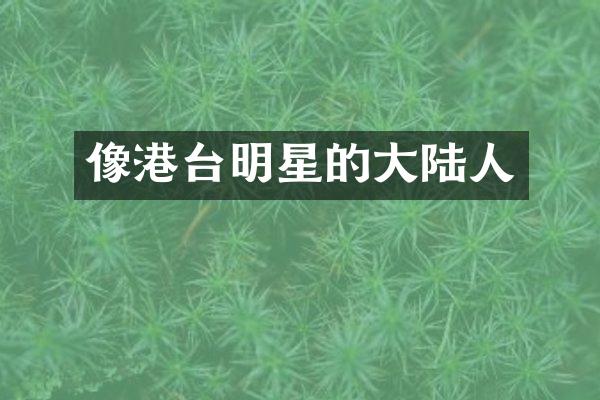 像港台明星的大陆人