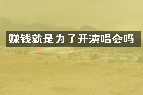 赚钱就是为了开演唱会吗