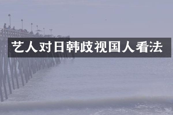 艺人对日韩歧视国人看法