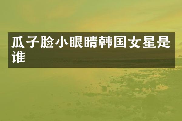瓜子脸小眼睛韩国女星是谁