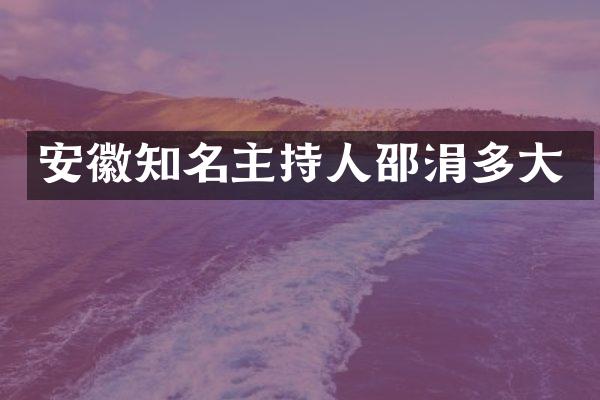 安徽知名主持人邵涓多大