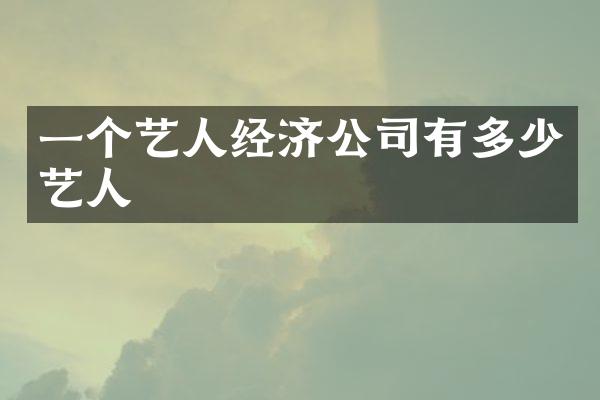 一个艺人经济公司有多少艺人