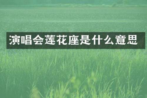 演唱会莲花座是什么意思