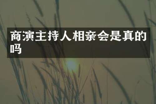 商演主持人相亲会是真的吗