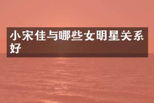 小宋佳与哪些女明星关系好