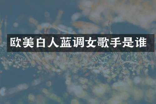 欧美白人蓝调女歌手是谁