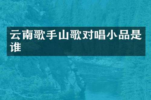 云南歌手山歌对唱小品是谁