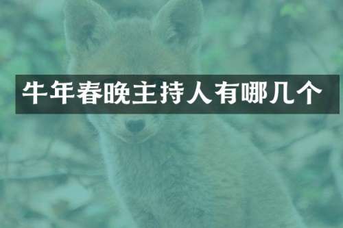 牛年主持人有哪几个