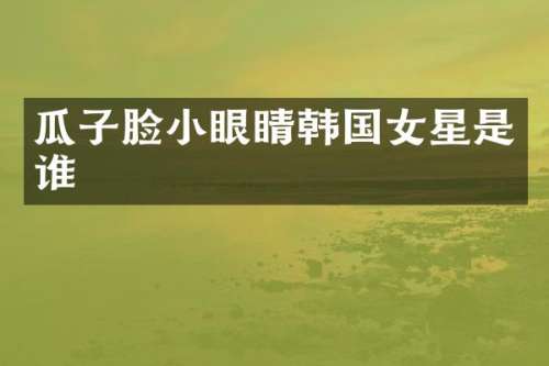 瓜子脸小眼睛韩国女星是谁