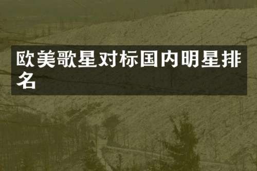 欧美歌星对标国内明星排名