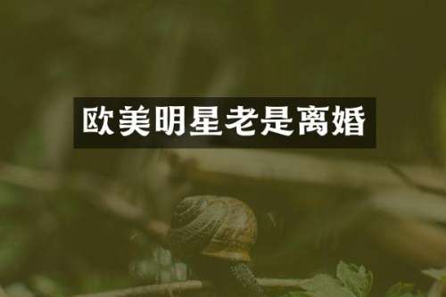 欧美明星老是离婚