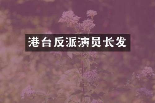 港台反派演员长发