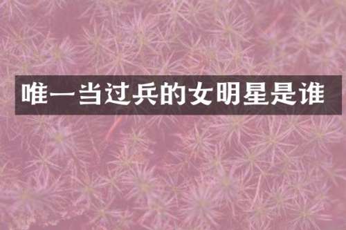 唯一当过兵的女明星是谁