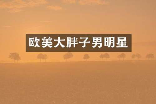 欧美大胖子男明星