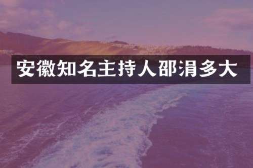 安徽知名主持人邵涓多大
