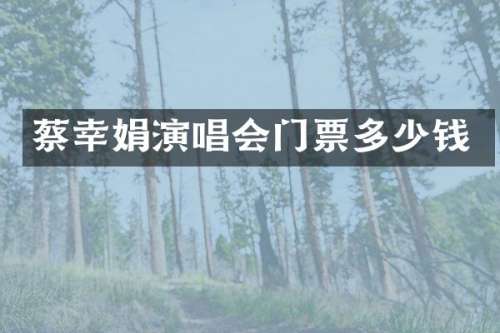 蔡幸娟演唱会门票多少钱