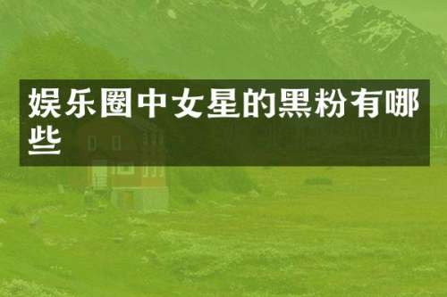 娱乐圈中女星的黑粉有哪些