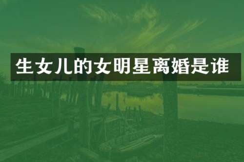 生女儿的女明星离婚是谁