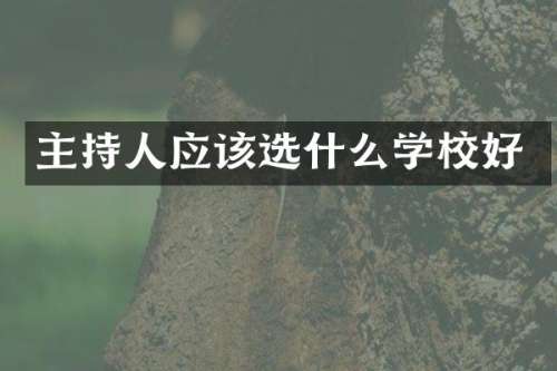 主持人应该选什么学校好
