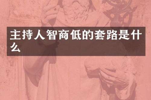 主持人智商低的套路是什么
